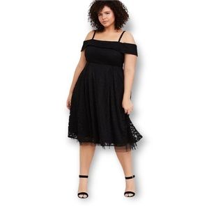 Torrid mini lace off-shoulder skater dress size 14